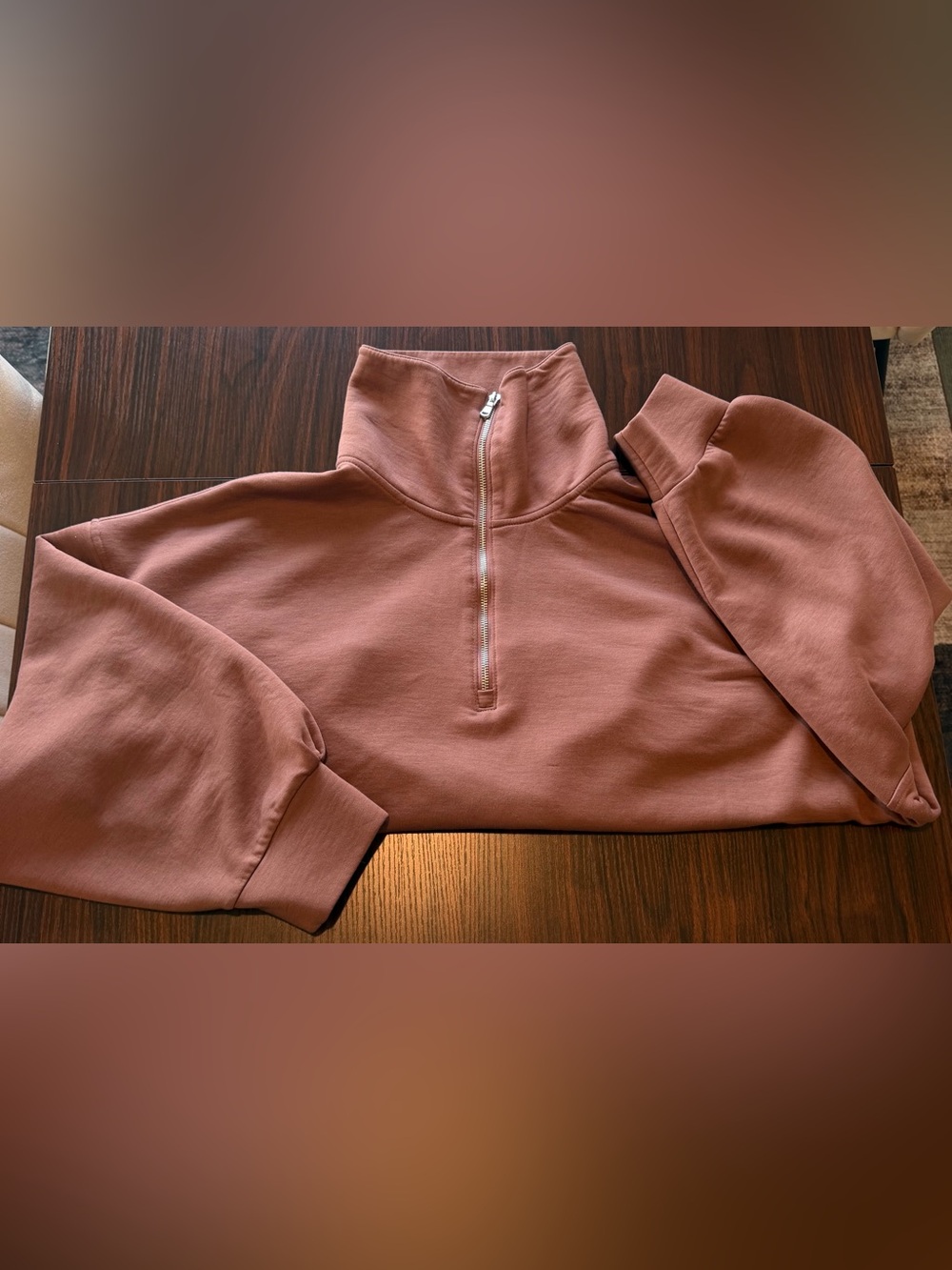 3XL Old Navy Women's Cowl Turtleneck Half-Zip Sweatshirt MAUVE BROWN